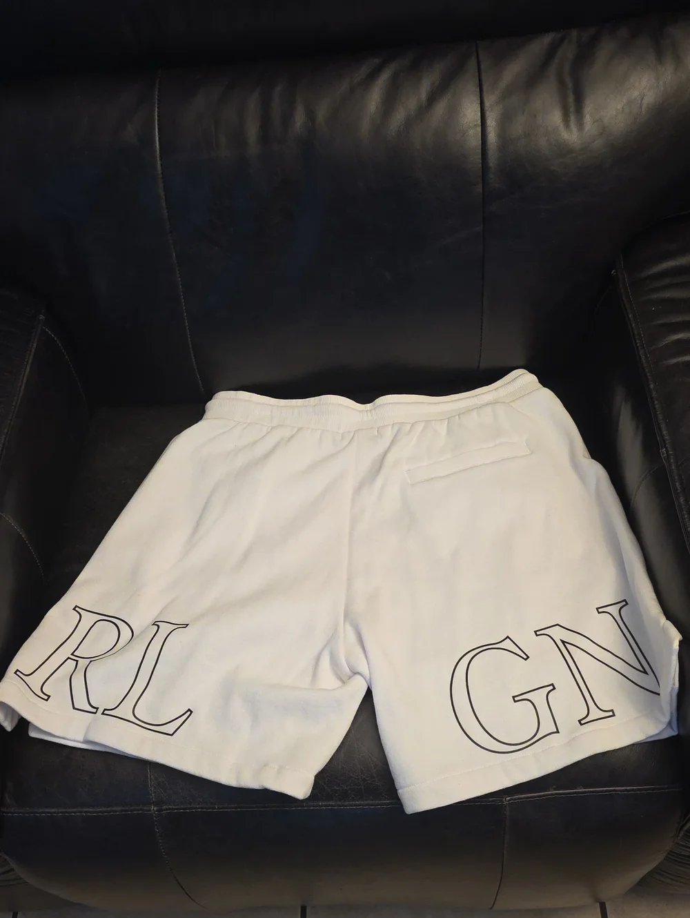 True Religion White Men's 'TRUE' Lettering Drawstring Athletic Shorts